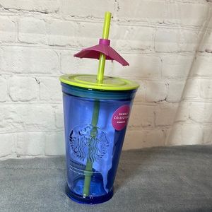 Starbucks Hawaii collection umbrella glass cup NWT